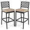 Costway Set of 2 Outdoor Bar Height Dining Chairs Patio Metal Bar Stools  with Cushion